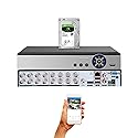 Evertech H.265 16 Channel Hybrid CCTV Digital Video Recorder with 4TB Hard Drive Compatible with AHD/TVI/CVI/Analog Security Cameras