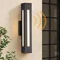 Mythluma Automatic Outdoor LED Wall Light - Dusk to Dawn Sensor, 30W 2100LM for Large Entrances, 4.33x19.7 Inch IP65 Waterproof Black