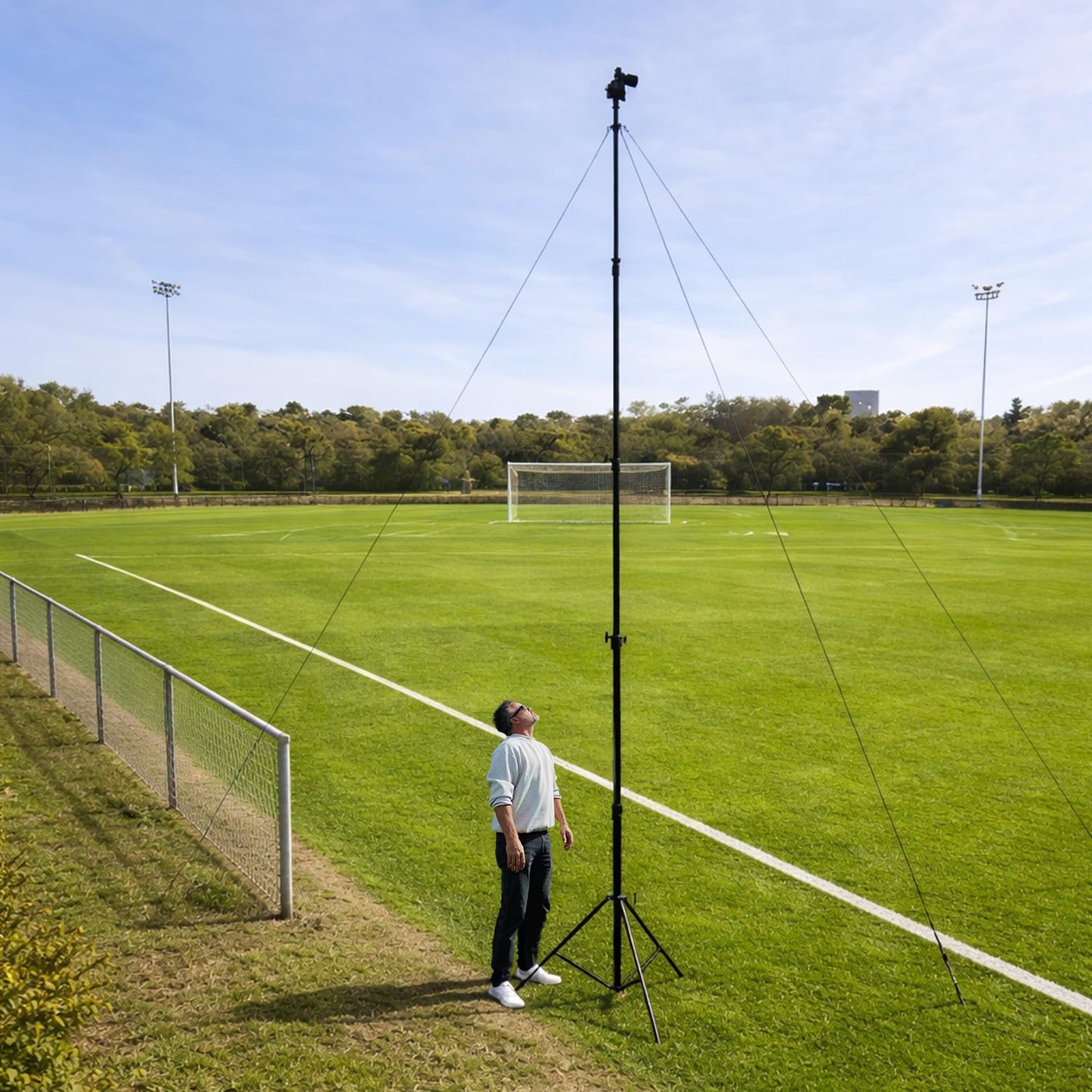 Glide Gear TST 20 Sky High 20' Tall Video Camera Tripod Stand - Air-Cushioned Telescoping Sections, Supports Up to 8 lbs - Ideal for Overhead Shots