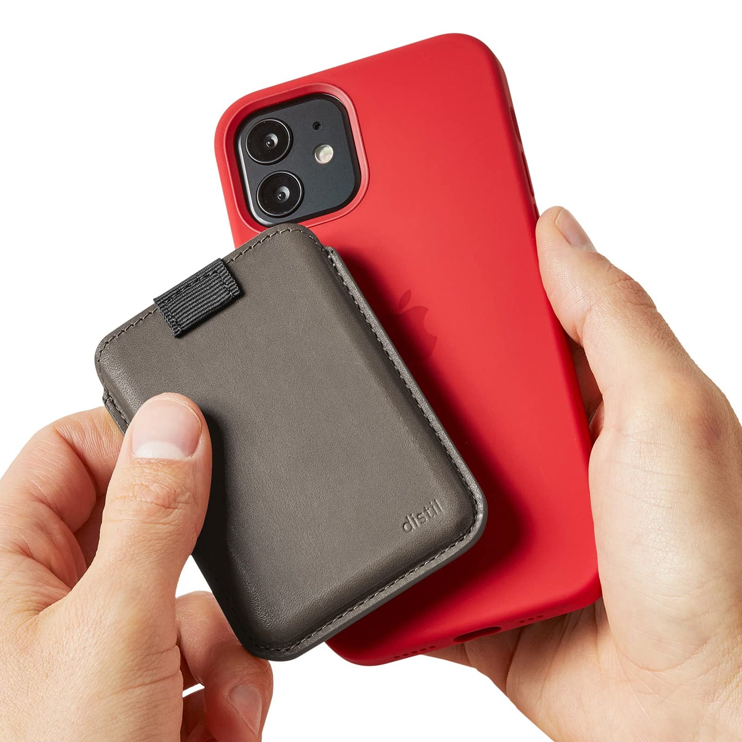 Distil Union Wally Junior | Apple MagSafe-Compatible Wallet, Leather Card Holder for iPhone, with Quick Access Pull-Tab