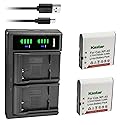 Kastar 2-Pack NP-40 Battery and LTD2 USB Charger Replacement for Minolta MN4K100Z 4K Ultra HD, Minolta MN4K30NV 4K Ultra HD / 30 MP, Minolta MN100HDZ