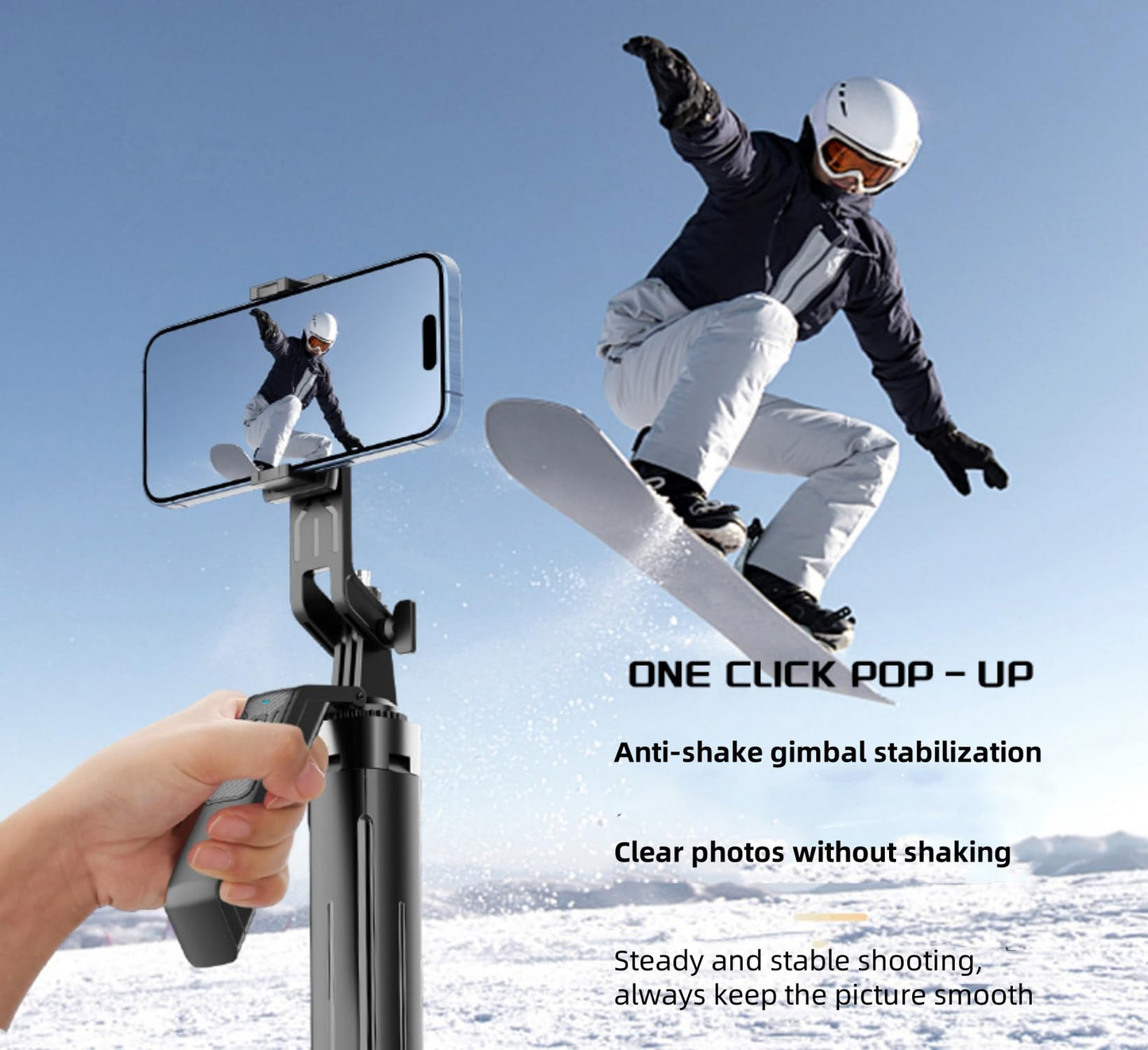 70-inch 4-Legged Selfie Stick for Phones and Cameras, Portable Travel Stand Holder, Rechargeable Remote Control, 360° Rotation, Compatible with iPhone