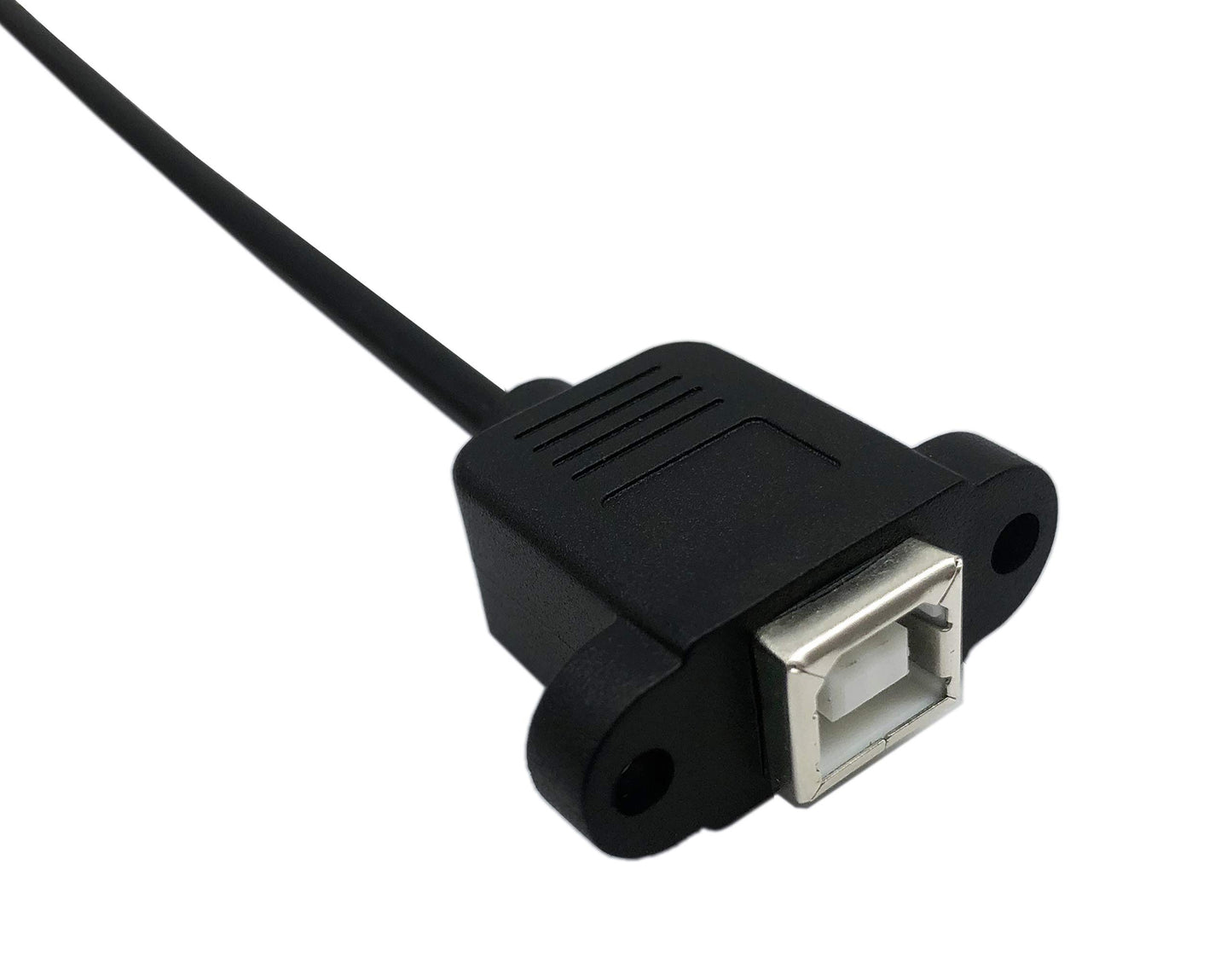 CERRXIAN 50cm Micro USB 5pin Male to USB Type B 2.0 Female Extension Panel Mount Data and Charge Cable with Screws Holes