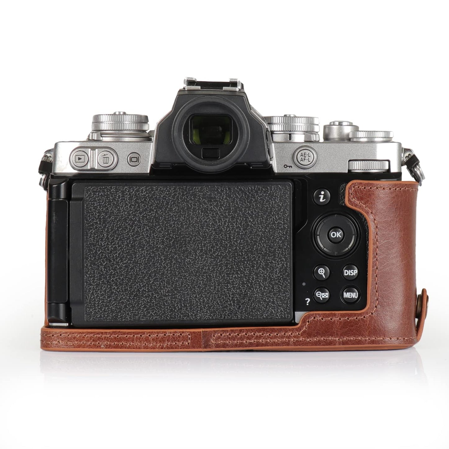 MegaGear MG2016 Ever Ready Genuine Leather Camera Half Case Compatible with Nikon Z fc (Brown)