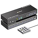 10 Ports HDMI KVM Switch 4K@60Hz EDID Simulation,USB 3.0 KVM Switch for 10 Computers Share 1 Monitor and 4 USB Devices, KVM Switches with Audio RS232