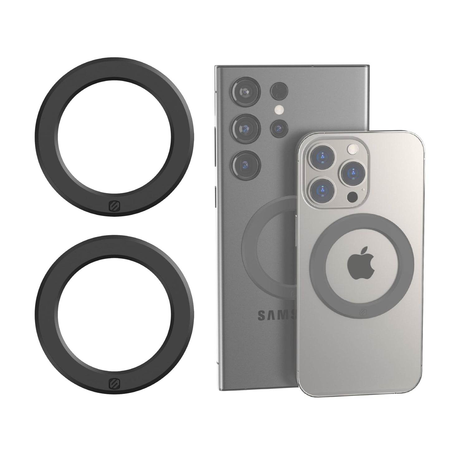 Scosche MagicRing MagSafe Adapter Ring 2-Pack Conversion Kit for Wireless Charger and MagSafe Phone Mount Compatibility, Universal Magnetic Ring