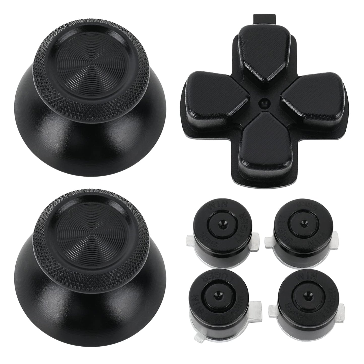TOMSIN Metal Buttons Replacement Kit for PS5 Controller - Aluminum Thumbsticks & O X Square Triangle & Dpad Buttons Accessories Compatible