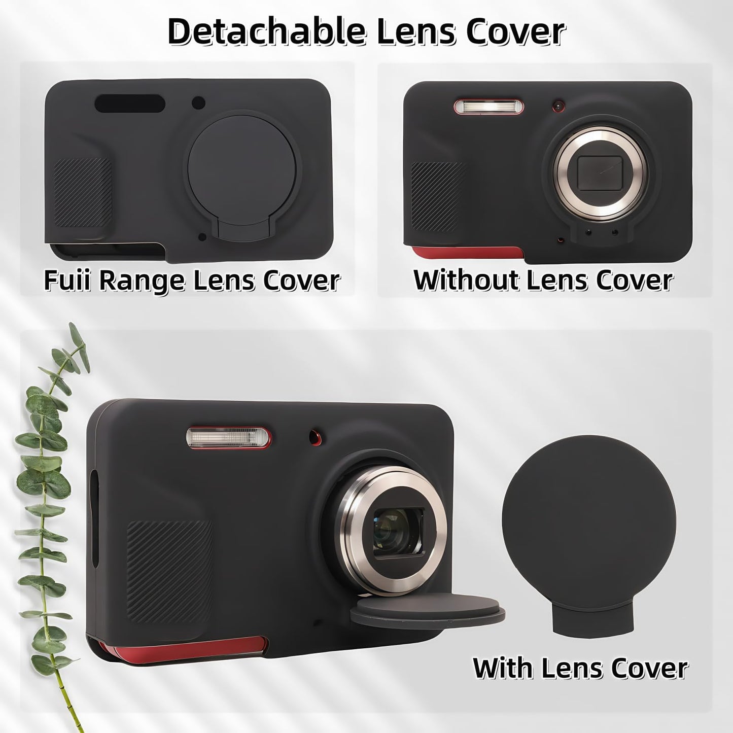 SZHSYJY Case for Kodak PIXPRO FZ55,FZ55 accessories,Soft Silicone Protective Case Removable Lens Cover,Comes with 2 Screen Protectors and 1 Wrist
