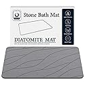 Stone Bath Mat for Bathroom, Diatomaceous Bathroom Mats Non Slip Stone, Quick Dry Diatomaceous Earth Bath Mat Super Absorbent (Dark Grey)