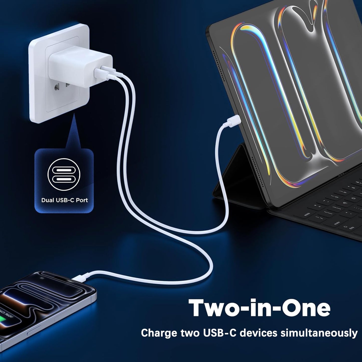 USB C Charging Block Fast Charger,2Pack 40W Dual Port Fast USB C Wall Charger Block,Type C Charging Plug Power Adapter Compatible with iPhone 17 Pro