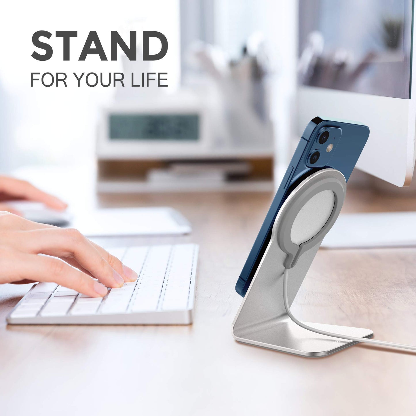 Stand for MagSafe Charger, CreaDream Aluminum Stand Holder for iPhone 16 15 14 13 12 Series, Magsafe Accessories Compatible with iPhone 16 15 14 13 12