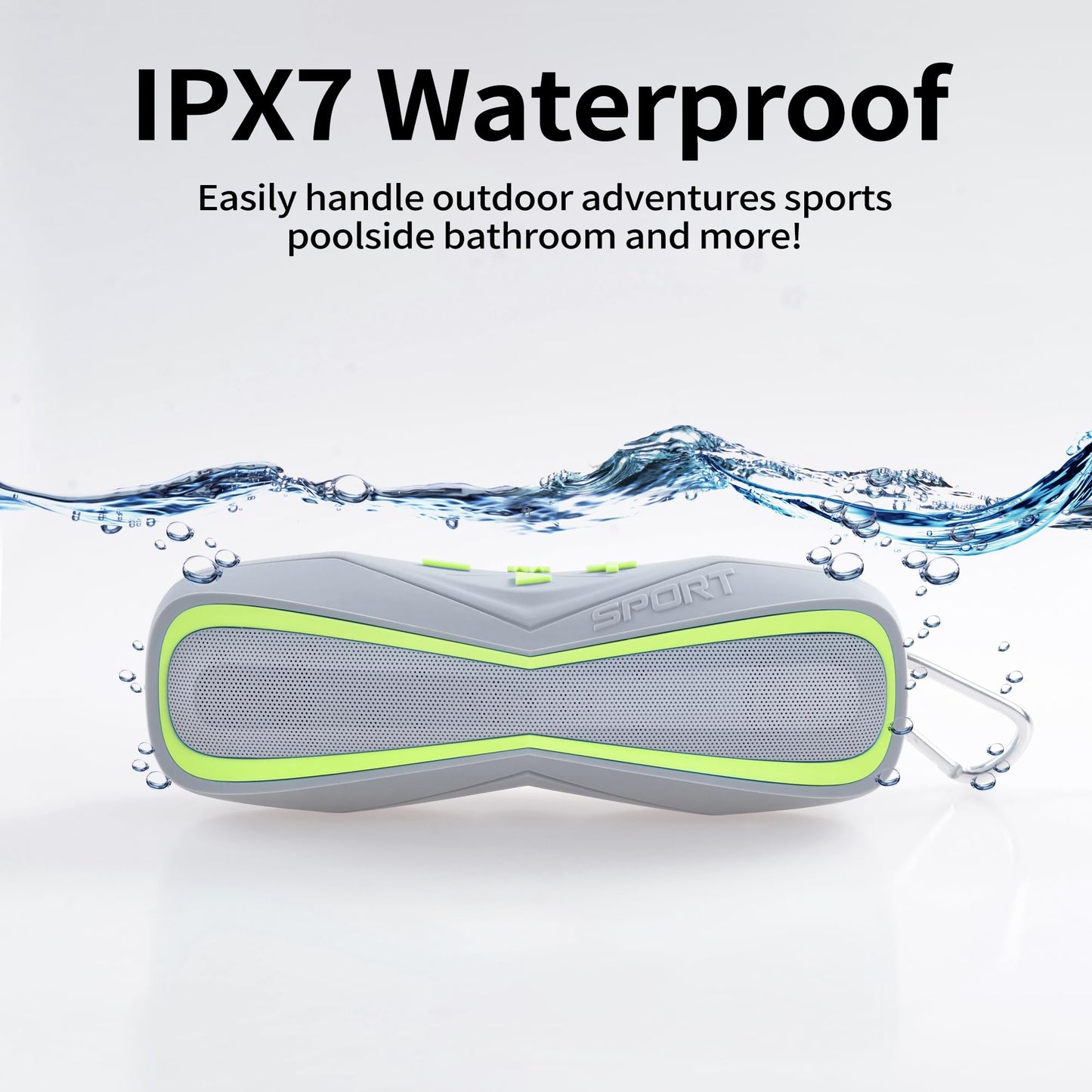 Combess Bluetooth Speaker IPX7 Waterproof, Outdoor Portable Speakers Wireless BT5.3/AUX/TF Card, Extra Long Playtime, Shower Speaker for Home Travel