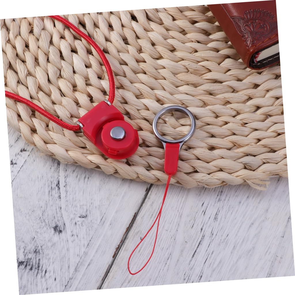 UKCOCO Dual Use Detachable Rotary Buckle Long Lanyard for Mobile Phone Case Rope Flexible Breakaway Clasp for Electronics Accessories Red