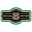 LED Lighted 'Route 66 Service Station' Neon Style Wall Sign