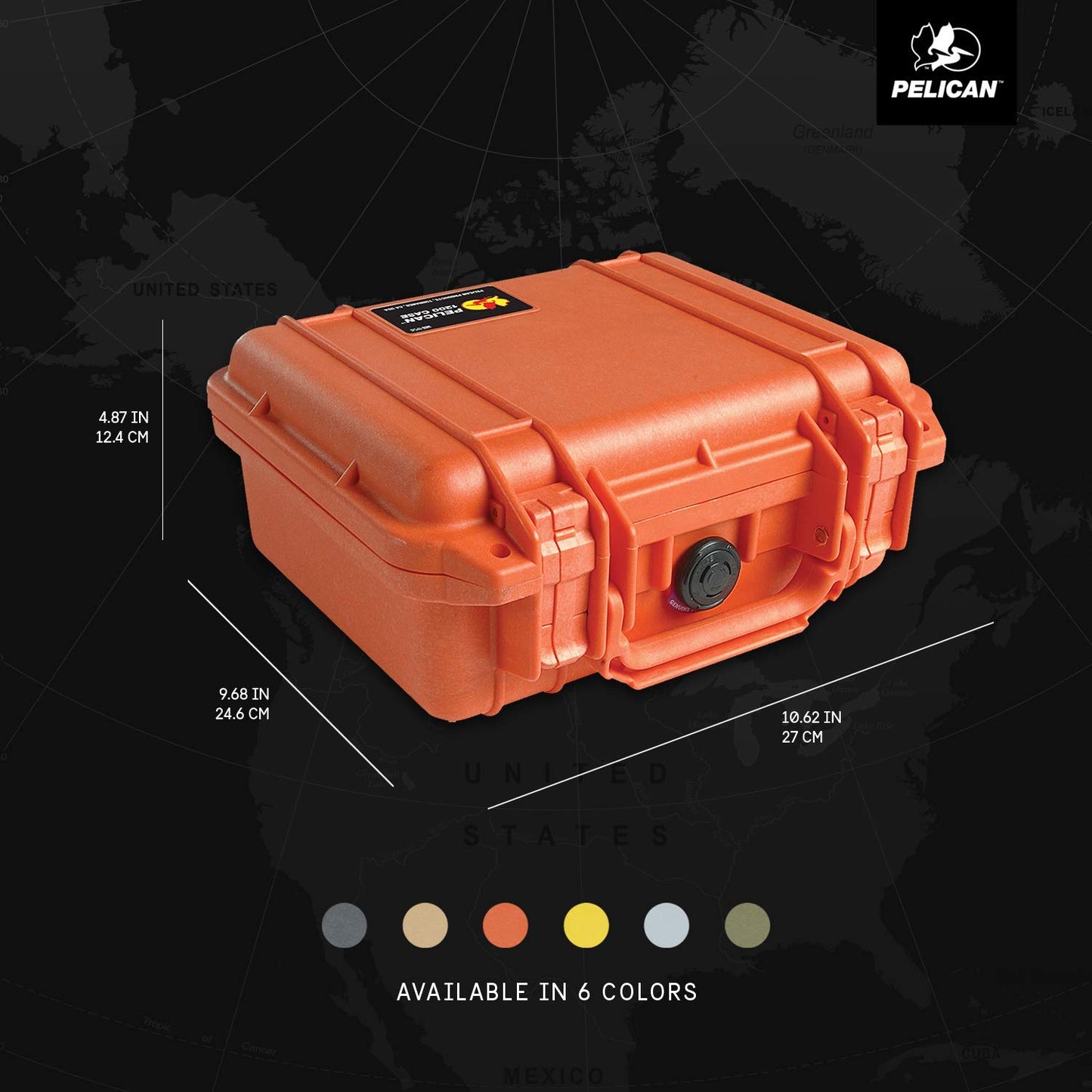 Pelican 1200 Case With Foam (Orange)