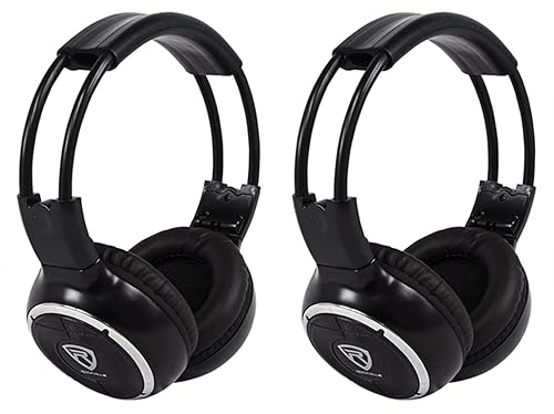 Rockville RFH3 Wireless Infrared Car Headphones, Universal Fit for Any Car Monitor, Adjustable Design, 2-Piece