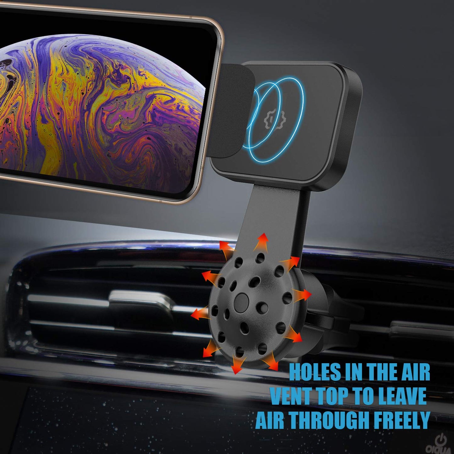 WixGear Magnetic Mount, Universal Air Vent Twist Hole Magnetic Phone Holder for Car, for All Cell Phones with Fast Swift-Snap Technology, Will Not