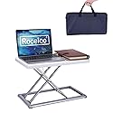 Rocelco 19" Portable Laptop Riser, Height Adjustable Travel Standing Desk Converter, Premium Compact Sit Standup Keyboard Monitor Rising Workstation
