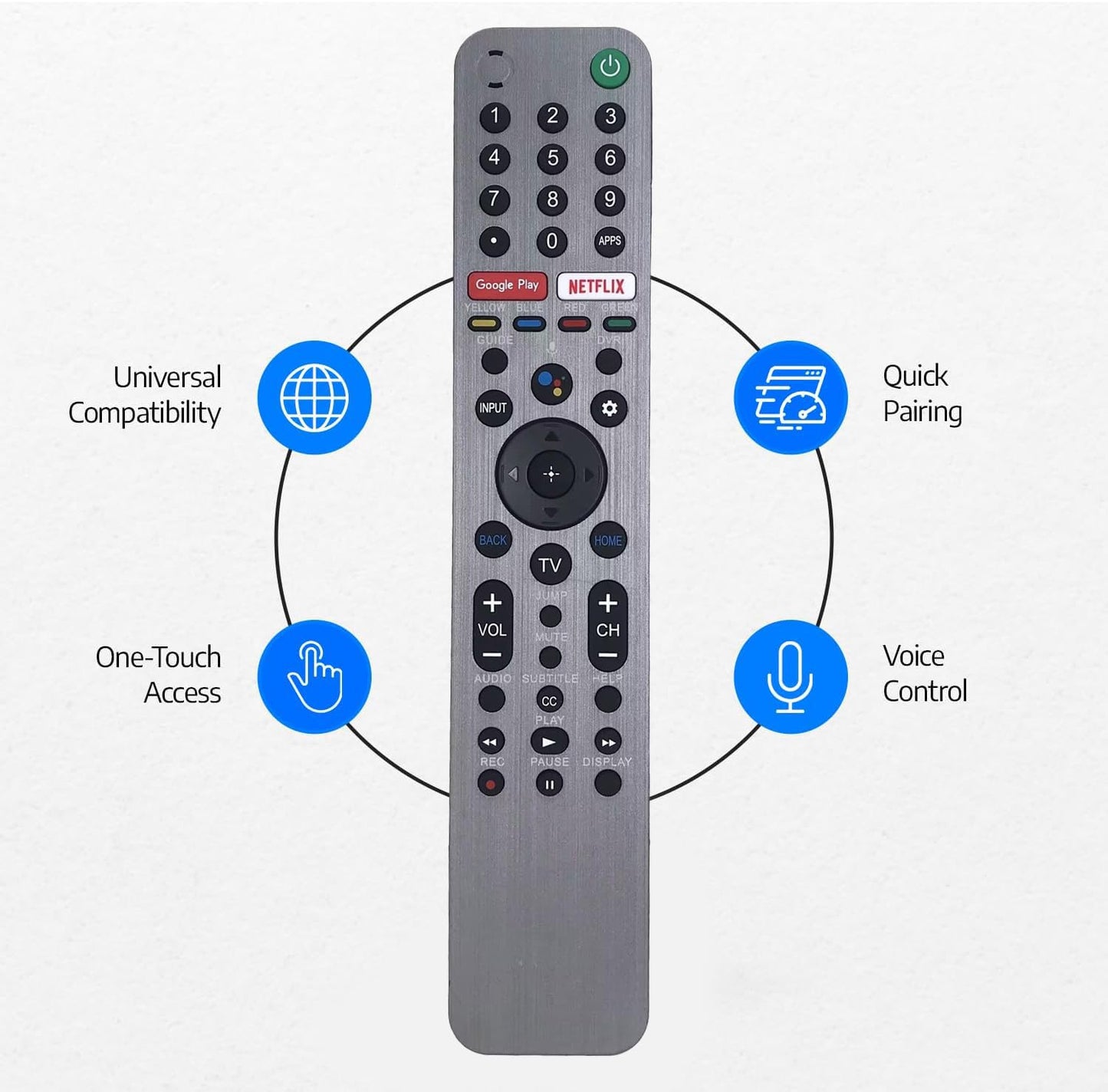 Voice Replacement Remote Control for Sony Bravia Smart TV XBR-A9G XBR-55X950H XBR-55X950G XBR-55X800H XBR-55X900H XBR-65X950G XBR-65A9G XBR-55A9G