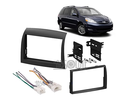 Absolute USA ABS95-8208 Fits Toyota Sienna 2004-2010 Double DIN Stereo Harness Radio Install Dash Kit Package