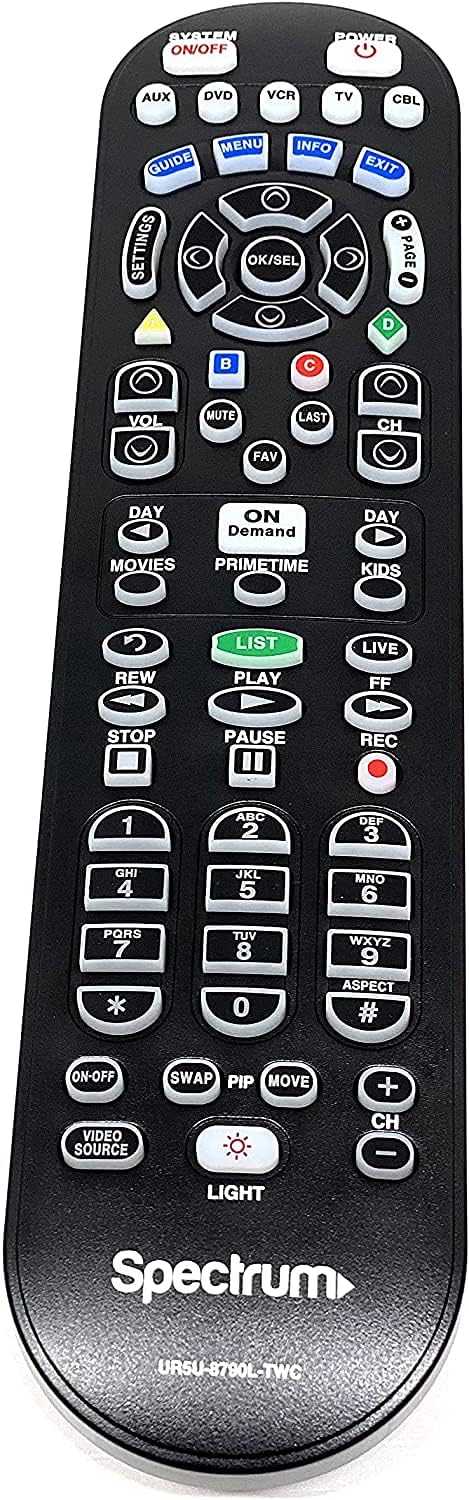 Charter Spectrum TV Remote Control TIME Warner CLIKR-5 UR5U-8780L New | Compatible with Time Warner, Brighthouse and Charter Cable Boxes | keypad