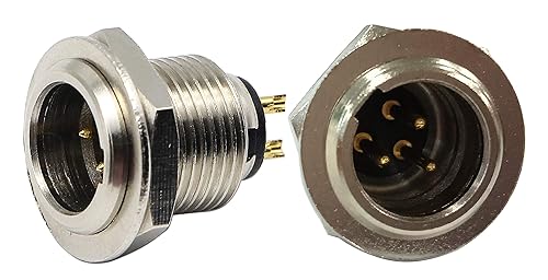 zdyCGTime DIY Mini XLR Adapters - 3 Pin Male Socket Connector for Mic and Chassis Panel Mount Aviation Plug Connector (2 Pack)