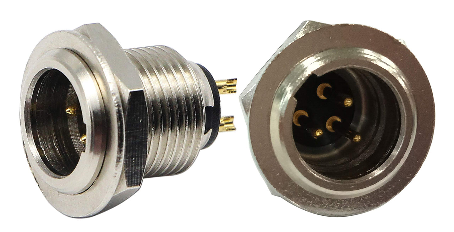zdyCGTime DIY Mini XLR Adapters - 3 Pin Male Socket Connector for Mic and Chassis Panel Mount Aviation Plug Connector (2 Pack)