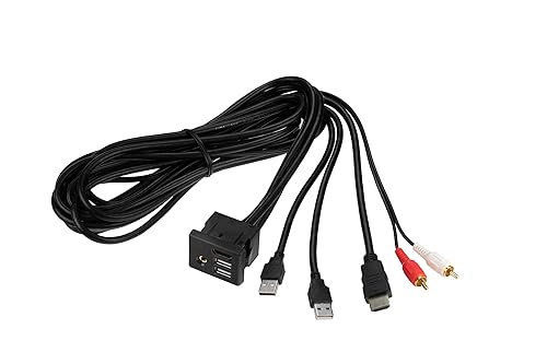 Scosche GMUSB02 2014 to 2017 Select GM Vehicles HDMI, 3.5mm Aux & Dual USB Port Relocation/Extension 6.6 ft. Cable