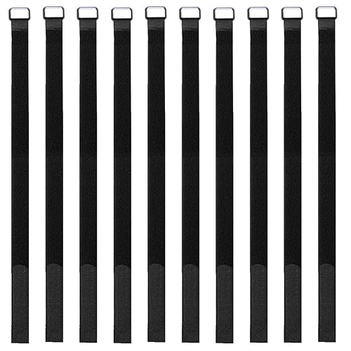 FOMMEN Hook And Loop Straps 10 Pack 50 inch Straps?Reusable Cable Strap,Management Adjustable Multipurpose Hook And Loop Securing Straps