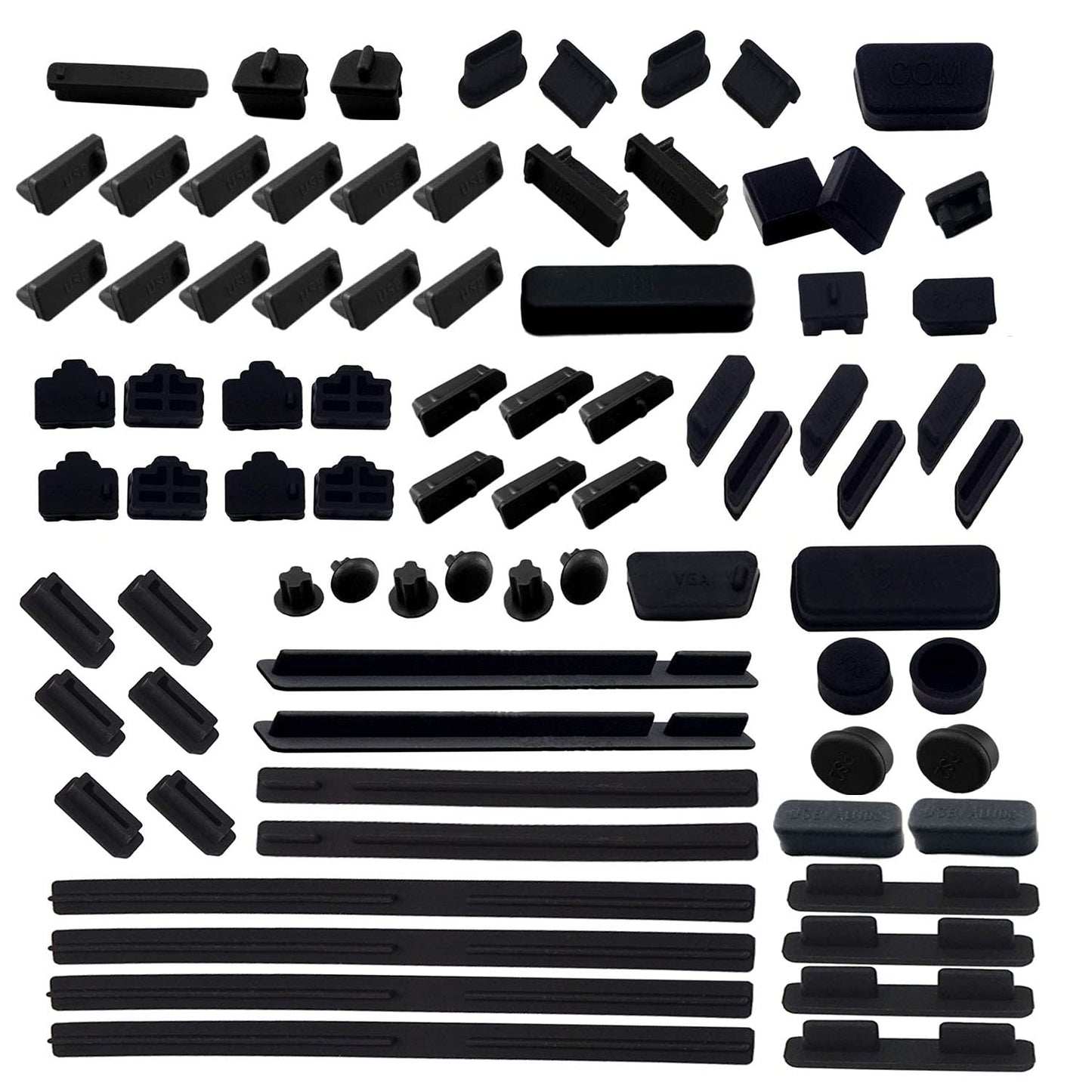 LAMPVPATH 80 PCS Computer Laptop and Motherboard Anti-dust Plugs, 25 Types of Port Anti-dust Covers Stoppers for Computer Laptop and Motherboard - DO