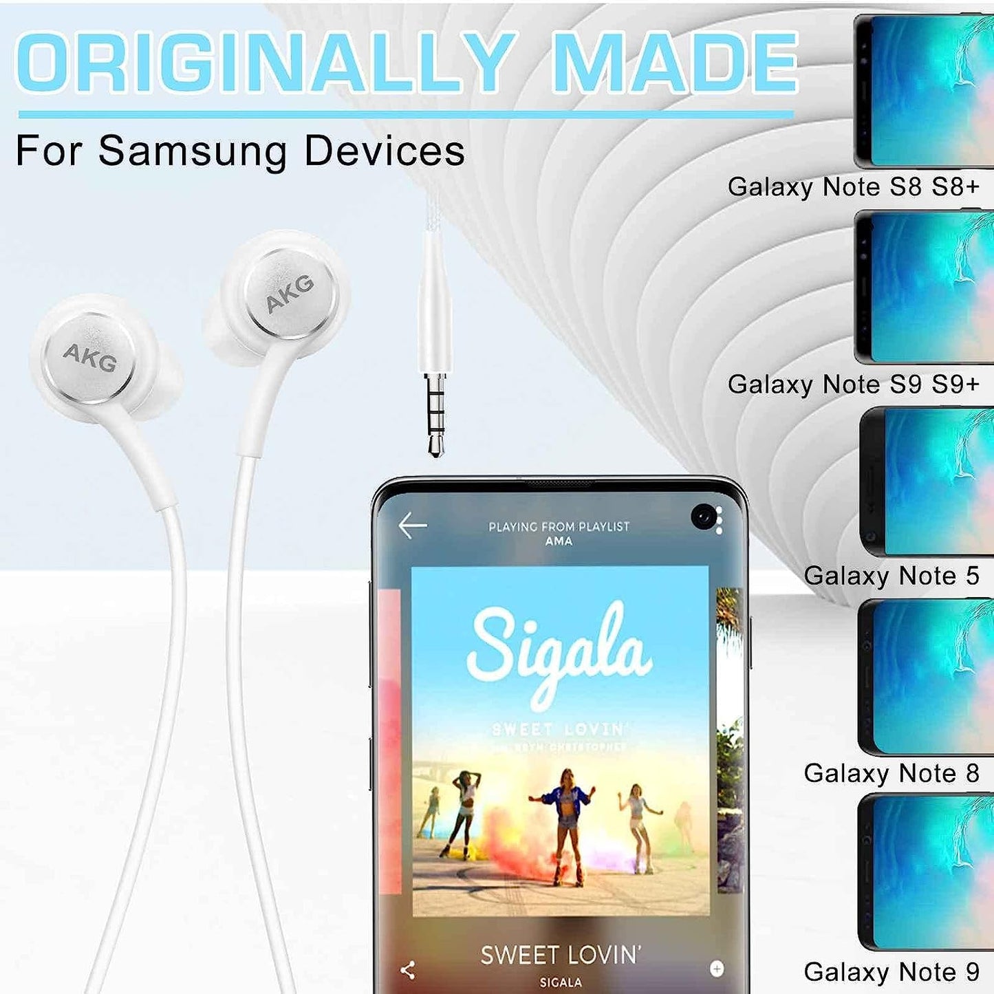 UrbanX 2021 Stereo Headphones for Samsung Galaxy S20 FE, Galaxy S20, Note 20 Ultra, Note 10, Note 10+, Galaxy A33 5G, A53 5G, M52, M53, A73 5G…