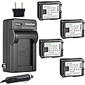 Kastar BP808 Battery (4-Pack) and Charger Kit for Canon BP-807, BP-808, BP-809 and Canon HFM400 HF100 M300 S100 S200 FS36 FS37 HF200 HFS11 HF100 HF20