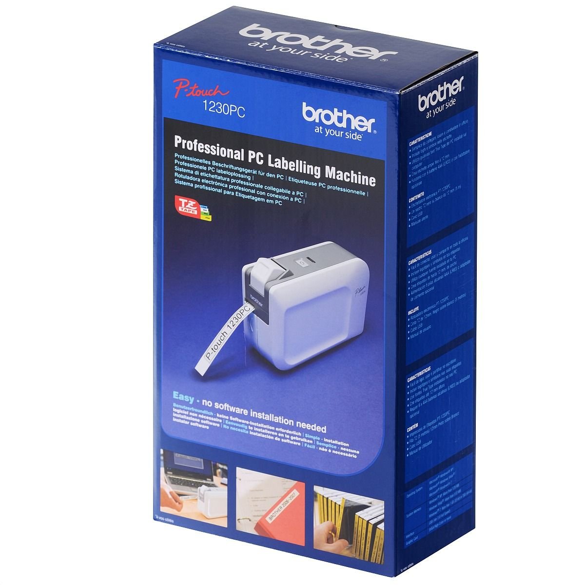 Brother P-Touch, PT1230PC, PC-Connectable Label Maker, No Software Needed, Four Different Label Widths, Compact Design, White/Gray
