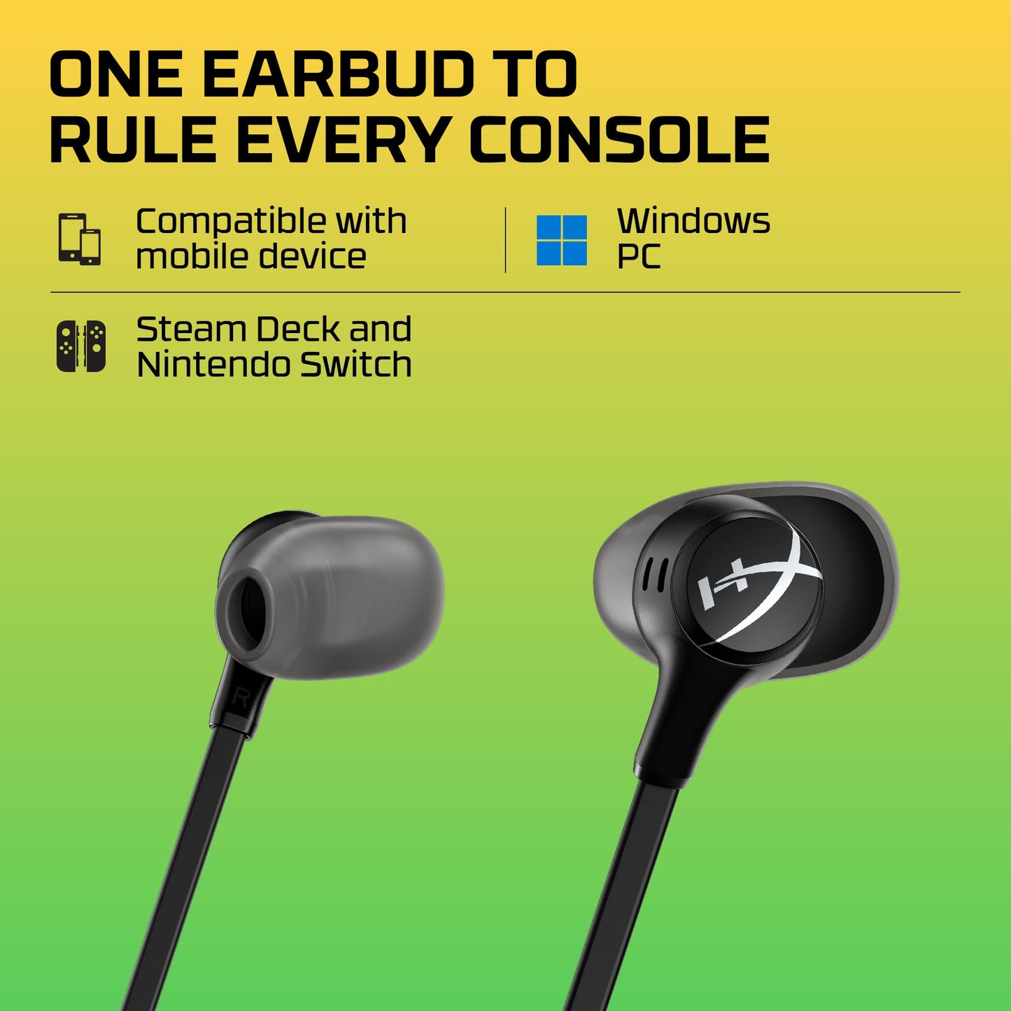 HyperX Cloud Earbuds II - 14mm Drivers, Four Eartips, Hard-Shell Carrying Case, Low-Profile 90° Plug, 3.5mm Plug, Built-in Microphone, Multi-Function