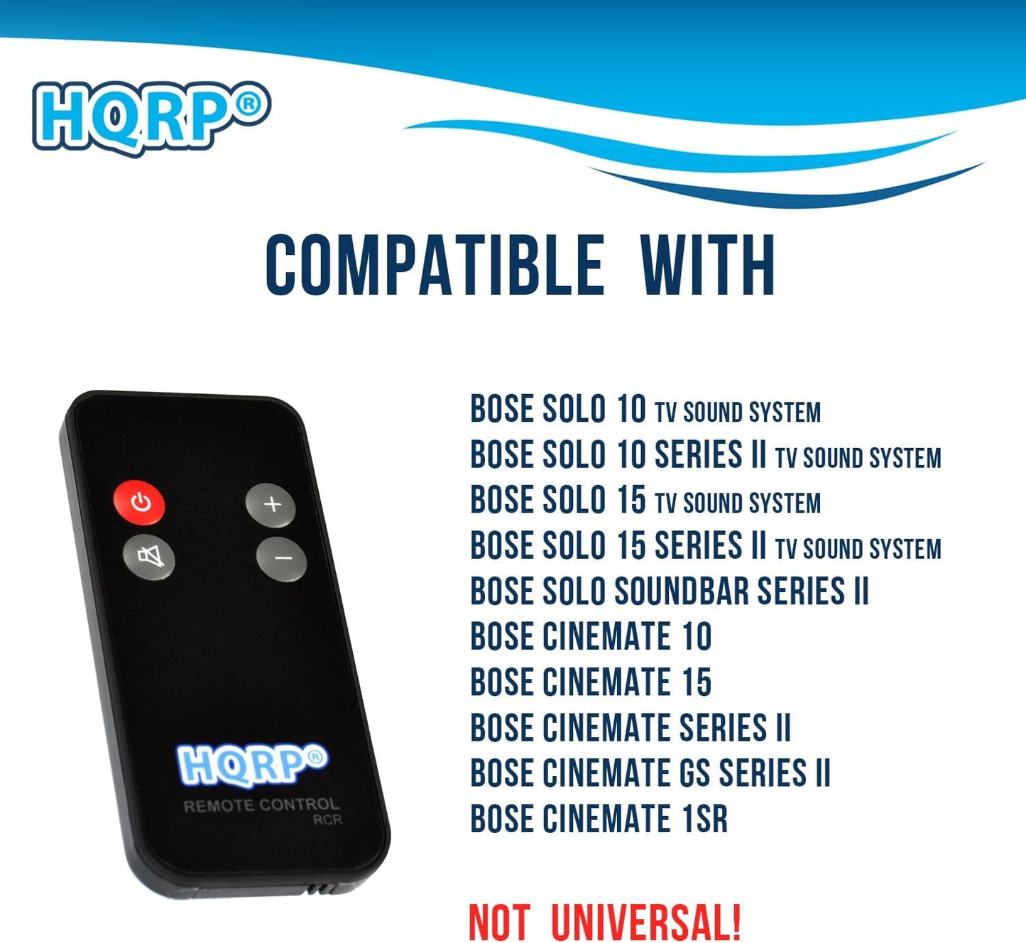 HQRP Remote Control Compatible with Bose Solo 410376, Solo 5 10 15 TV Sound System Series II, Solo SoundBar II, CineMate 10 15 Home Theather Speaker