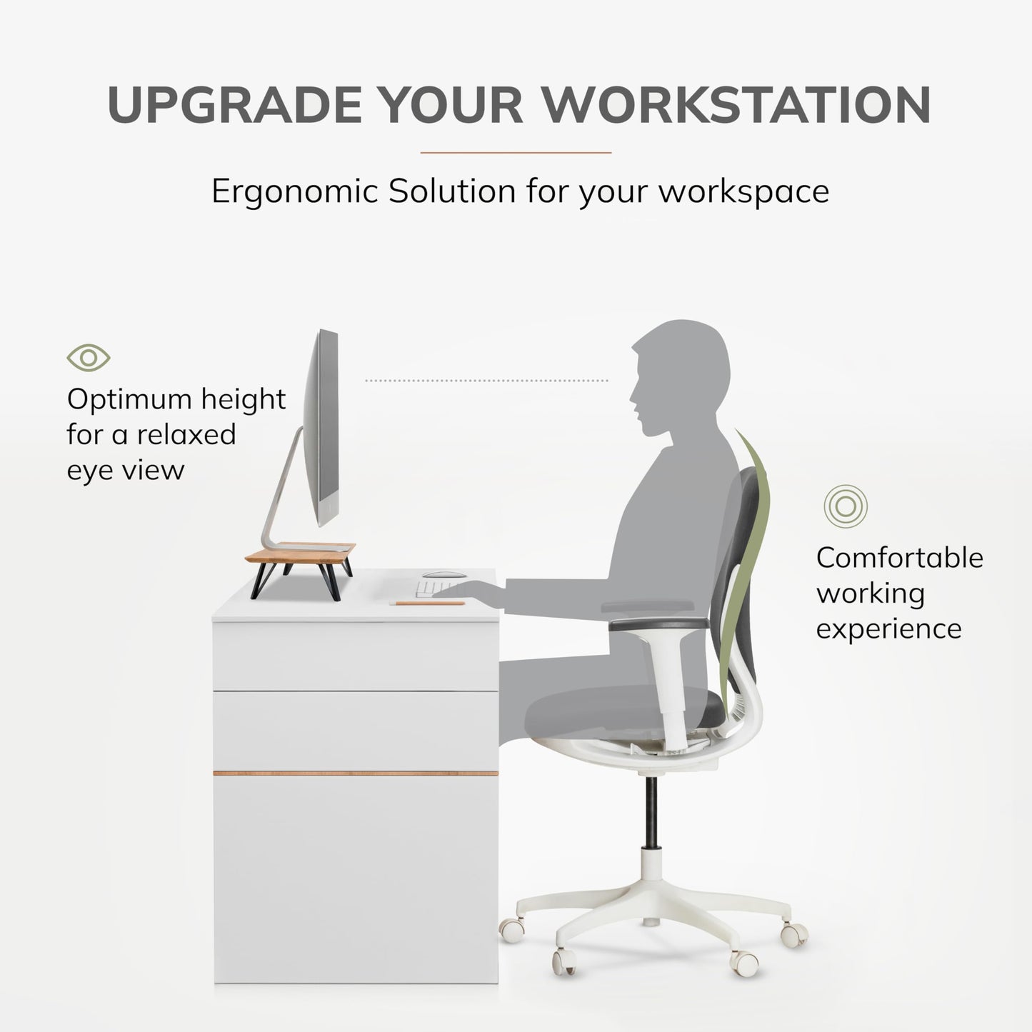 Anji Mountain Monitor Stand - Desktop Organizer & Laptop Riser, Ergonomic Monitor Riser, Space-Saving Monitor Stand for Desk, Durable Construction