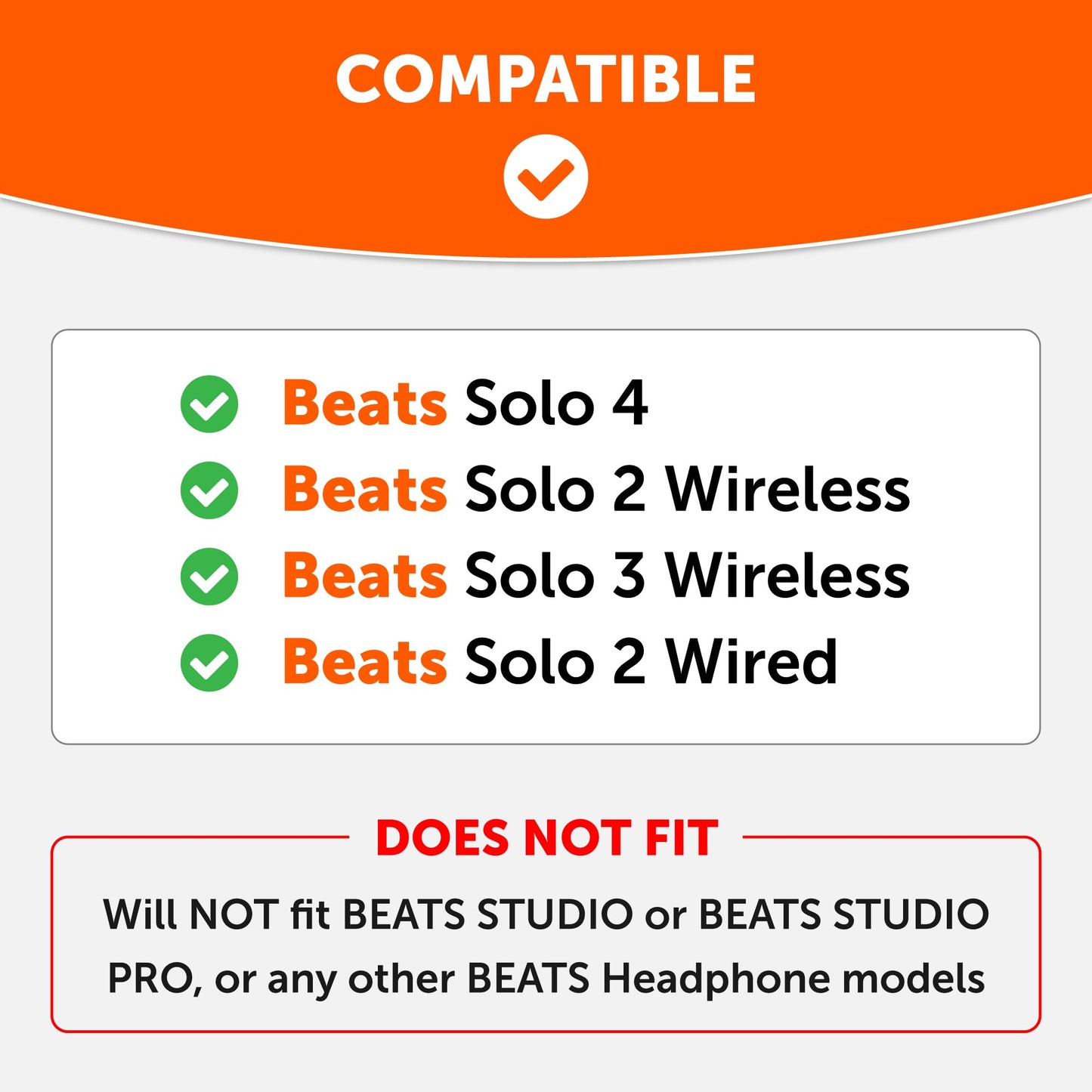 WC BandZ Solo - Silicone Headband Cover for Beats Headphones by Wicked Cushions | Enhanced Comfort & Sweat Protection | for Beats Solo 4, 2, 3 | Black