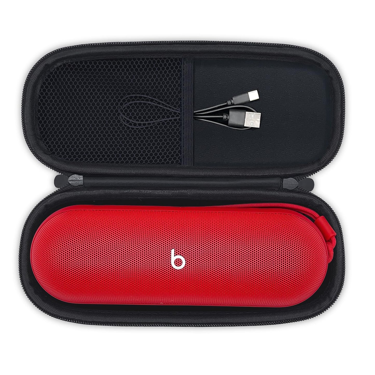 Hard Carrying Case for Beats Pill 2024 Bluetooth Speaker,Shockproof Protective Travel Case with Mesh Pocket for New Beats Pill and Accessories,Black