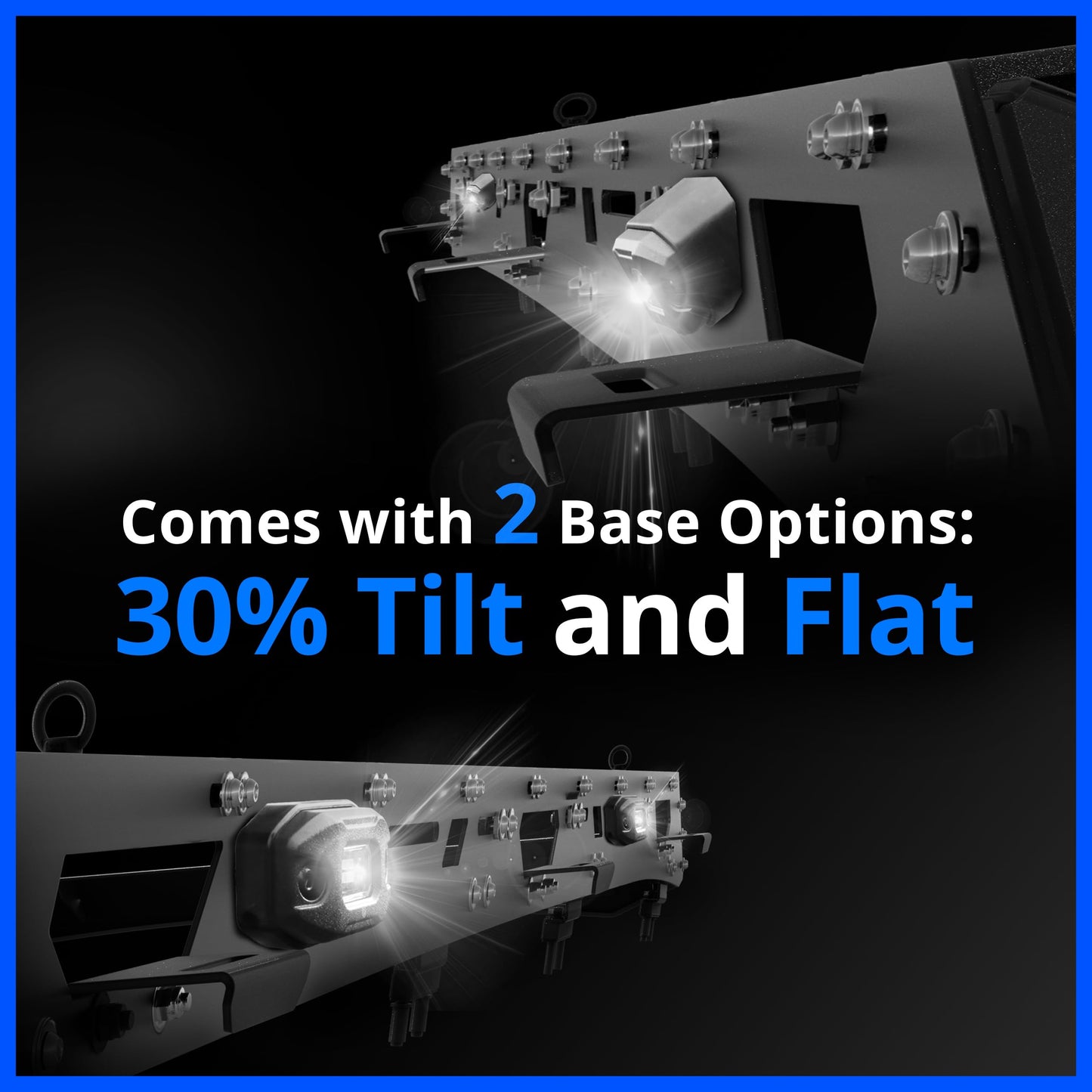 Tyger Auto Off-Road Vehicle Rack LED Flood Light Pods | 2-Pack | 6500K Day White | Wire to 12V or 24V | 9W Each | IP68 / IP69K Waterproof | Flat or 30