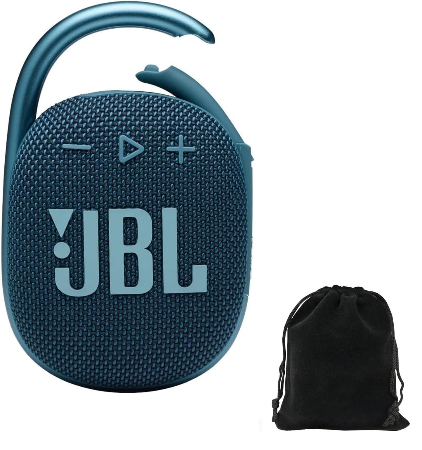 JBL Clip 4 Portable Bluetooth Speaker Bundle with Deluxe CCI Protective Carrying Pouch (Blue)