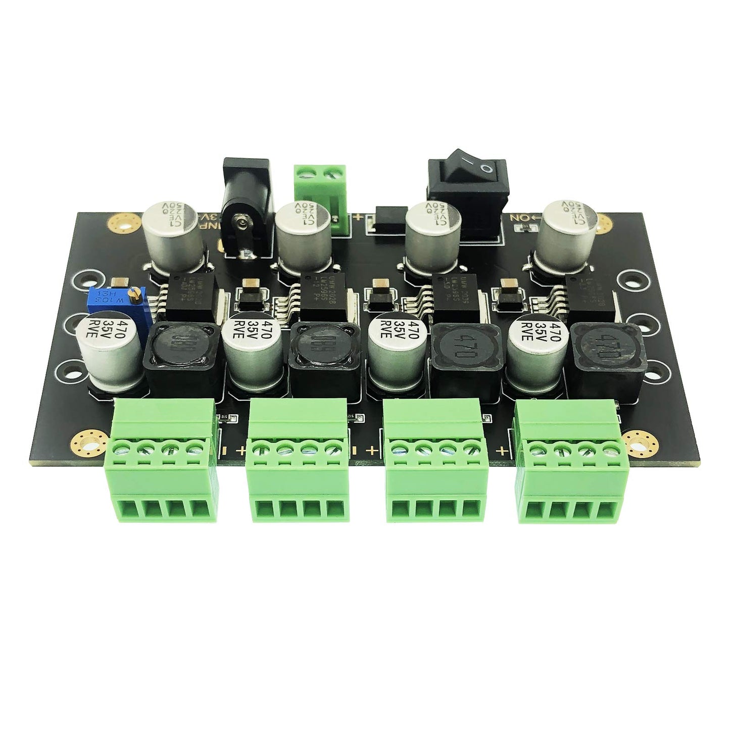 4 Channels LM2596 DC to DC Buck Converter Input 13-35V to 3.3V/5V/12/Adjustable Voltage Simultaneous Power Supply