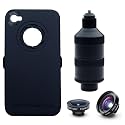 iPro Lens System Wide Duo Kit with Fisheye Lens, Wide Angle Lens, iPhone 4/4S Case and Handle/Lens Case