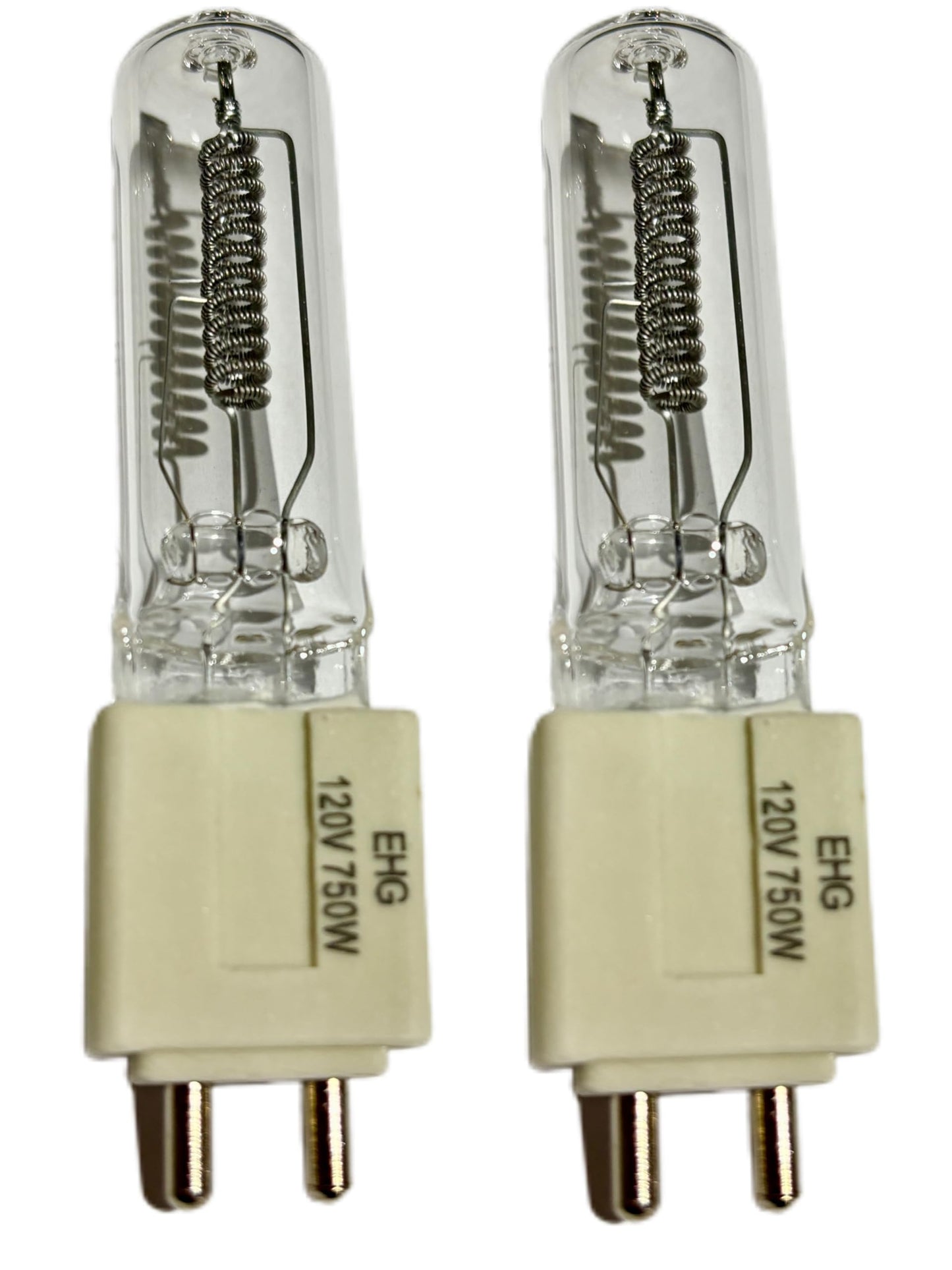 Tawelun 2PCS EHG 750W 120V Halogen Lamp Base G9.5 Medium Bipin,T6 Halogen Bulb Stage Studio Lamp,Clear