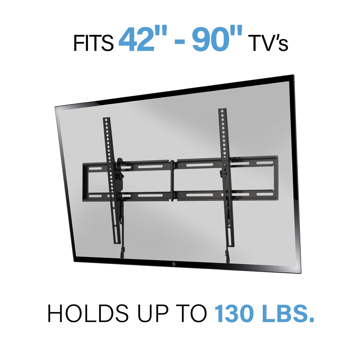SANUS Tilting TV Wall Mount for 42”-90” TVs up to 130 lbs - Low Profile TV Mount with Smooth, Tool-Free Tilt to Reduce Glare - Fits 16” & 24” Studs