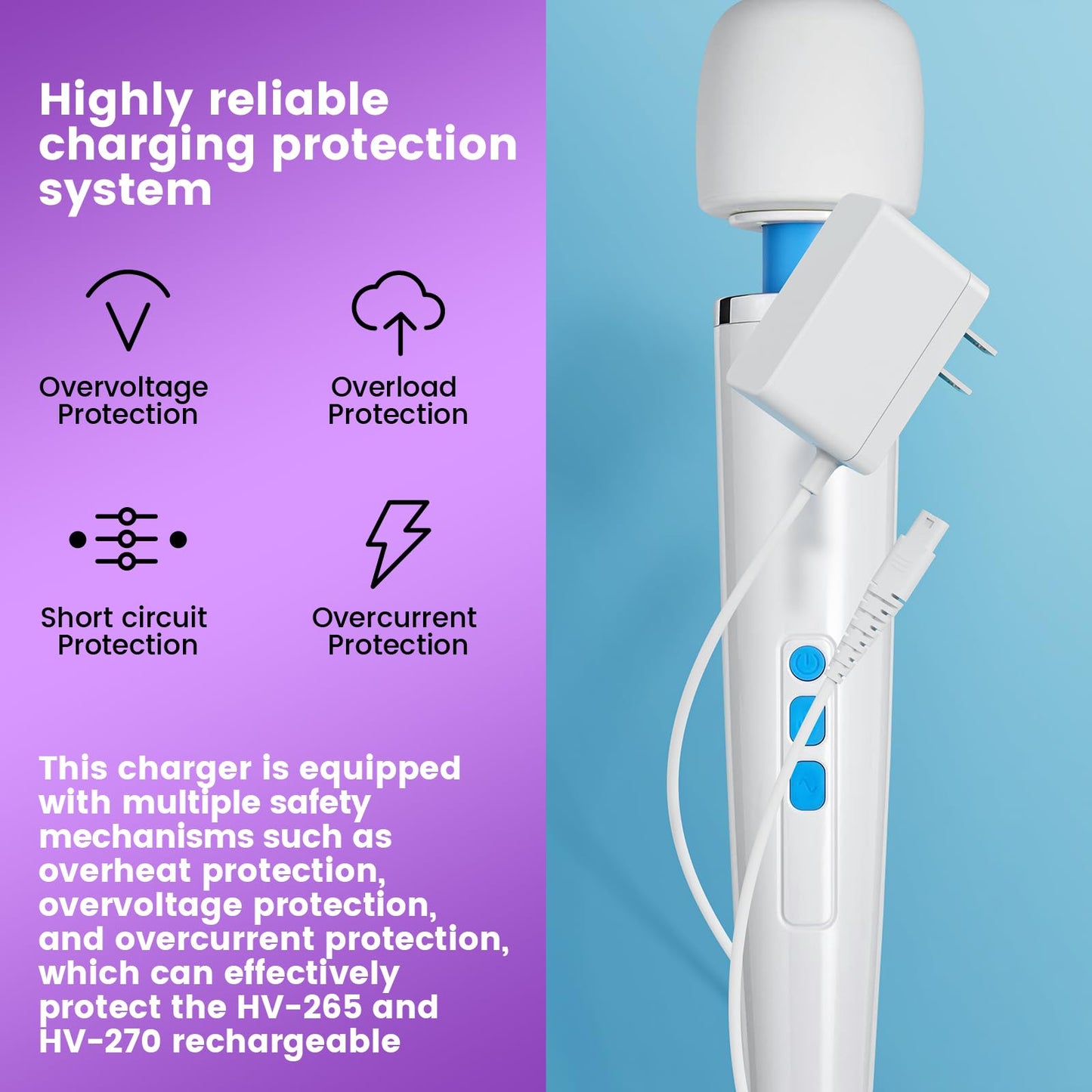 Charger Adapter Compatible with Magic Wand Hitachi Rechargeable Cordless Massager HV-270, Magic Wand Plus HV-265 Replacement Original Power Supply…