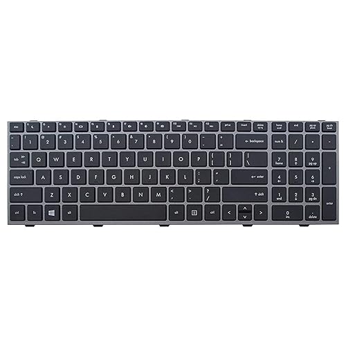 AUTENS Laptop Replacement Keyboard Compatible for HP Probook 4540s 4545s Laptop Silver Grey Frame
