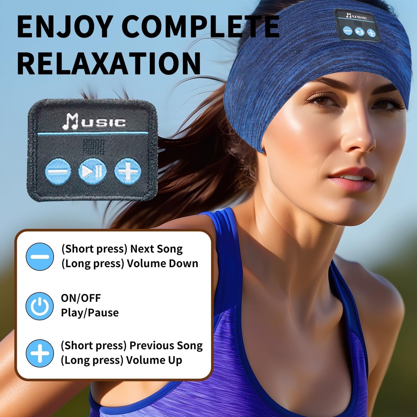 SANNWEEN Bluetooth Headphones, Sleep Headphones Headband Wireless for Sleeping Side Sleepers - Adjustable Sleep Headphone, and Bluetooth Headbands…
