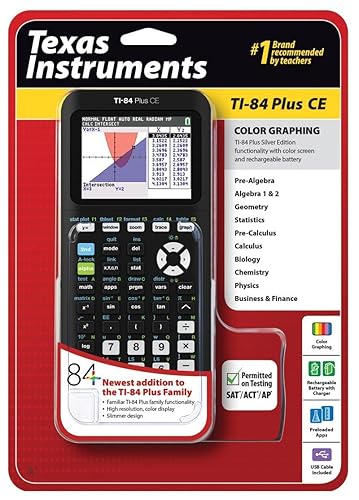 Texas Instruments TI-84 Plus CE Graphing Calculator, Black
