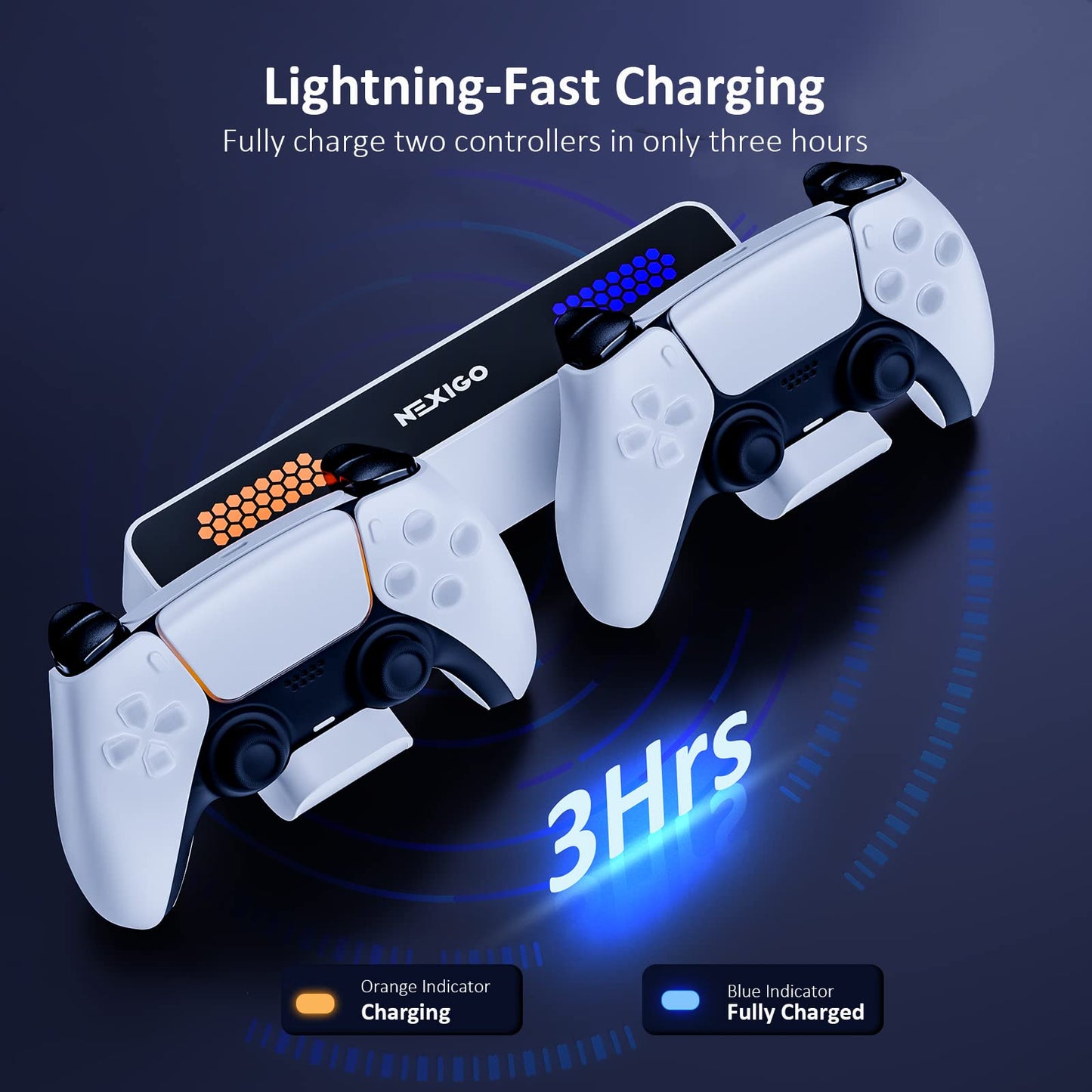 NexiGo Wall Mount Kit with Charging Station for PS5 and PS5 Slim/Pro Versions, Dual Controller Chargers, Steel Wall Stand, and Headphone Hanger