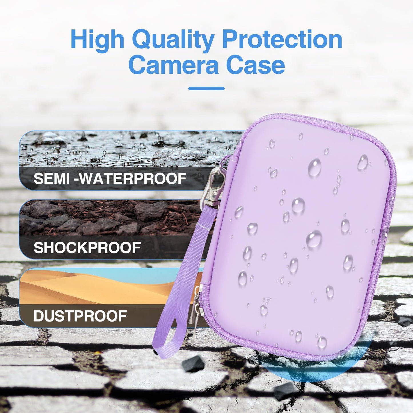 EMART Digital Camera Case, Small Camera Bag(Fit Camera Size<6"x4"x0.9") for VAHOIALD FHD 1080P/KODAK PIXPRO FZ55/CAMKORY/Lecran, Camera Carrying Case